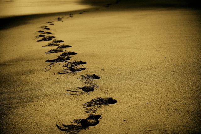 Footprints on the sand
